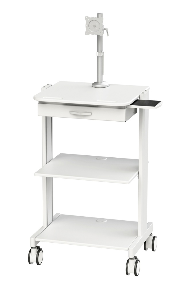 Lab Computer Cart with Sing Monitor Arm