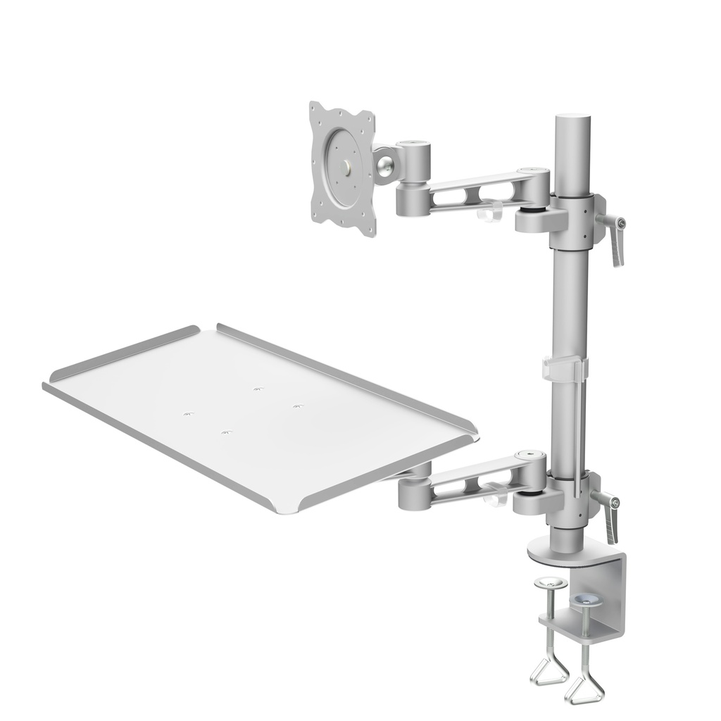 LCD Monitor Arm with Keyboard Tray (C-Clamp)