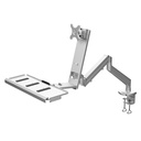 Single Monitor Arm with Keyboard Tray (Gas Spring)