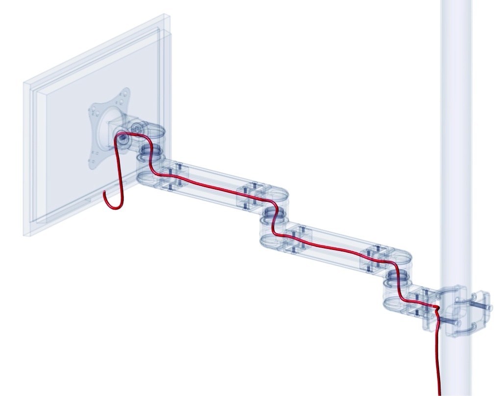 LCD Pole Mount (Cable Management)