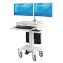 Mobile computing cart with Dual monitor Arm